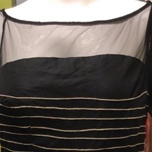 Eshaki Black with Black and Beigr Taffeta Dress